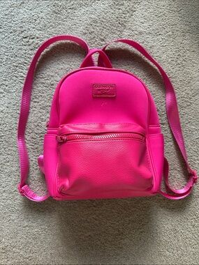 Hot Pink Neoprene and Faux Leather Women's Mini Backpack